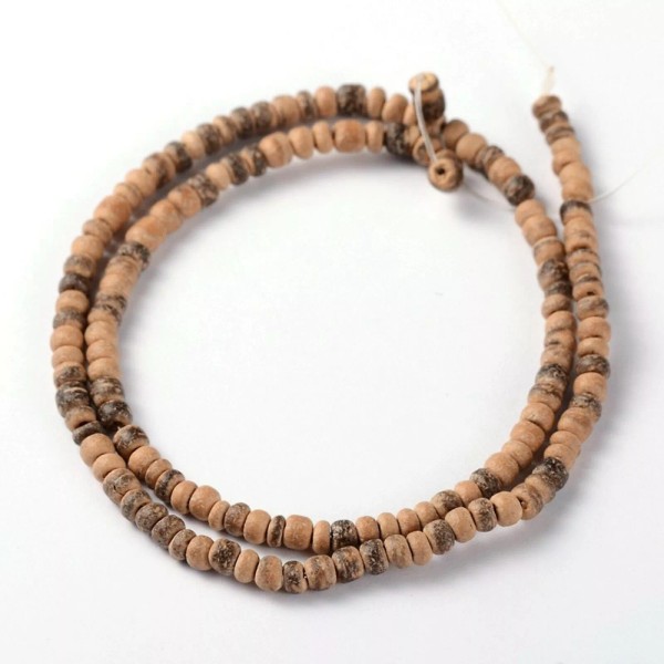 Unbranded Natural Coconut Rondelle Bead Strands. 4mm in diameter, 144pcs/strand,