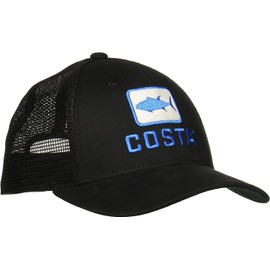 Costa Del Mar Tuna Trucker Hat, Black + Black, One Size