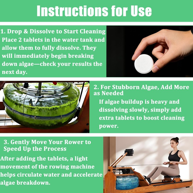 LeoTube Water Purification Tablets for Rowing Machine Tank Maintenance (6)