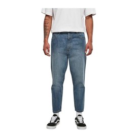 Urban Classics Men's Cropped Tapered Jeans Regular Fit Cropped Length Available in 2 Different Colours UK Size 2 to 10, Middeep blue