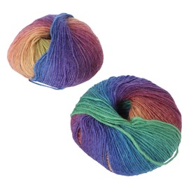 Operitacx 2Roll Colorful Yarn of Soft Chunky Knitting Yarn for Sweaters Scarves and Home Accessories for Hand Knitting and Crocheting Projects