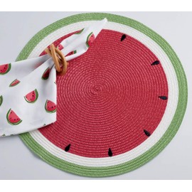 DII Watermelon Collection Kitchen, Placemat Set, Summer Day 6 Piece