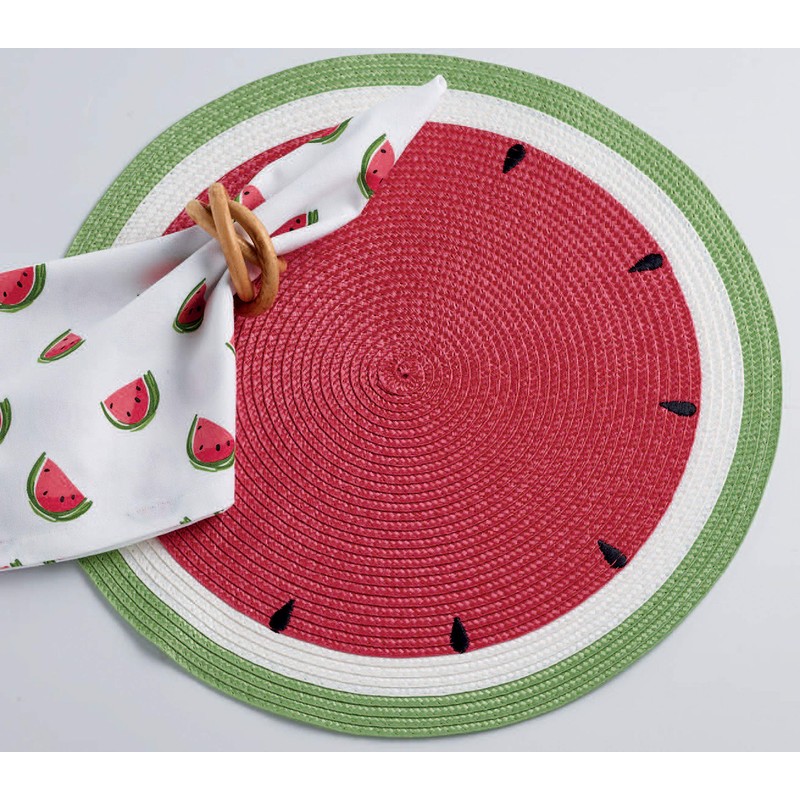 DII Watermelon Collection Kitchen, Placemat Set, Summer Day 6 Piece