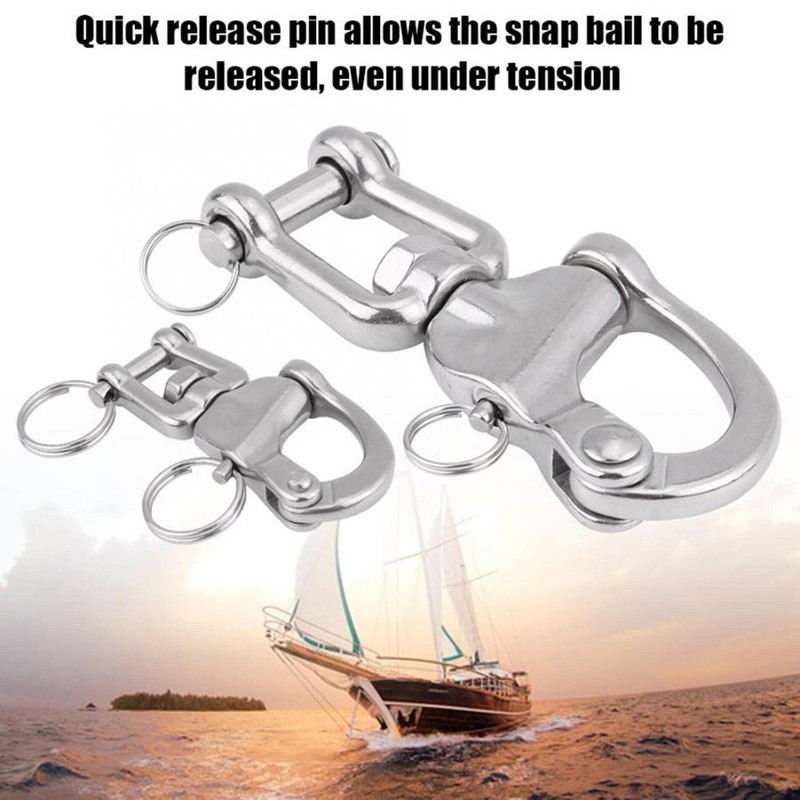 2Pcs Marine Swivel Snap Shackle， 316 Stainless Steel Quick Release