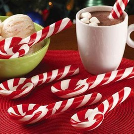 KRE Marshmallow Chocolate Powdered Drink 6pcs and Edible Candy Cane Peppermint Flavored Spoon 12pcs Party Favor Snacks Bulk Christmas Flavors Birthday Goody Filler Stocking Stuffers Box of 3