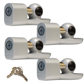 Master Lock 377KA Trailer Hitch Lock, Fits 1-7/8 in, 2 in, and Most 2-5/16 in. Trailer Couplers, Chrome(4 Pack)