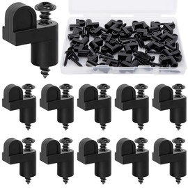 Nkiy Quen 28 Pack 3/8 Inch Window Screen Holder Clips,Offset Window Screen Clips,Black Screen Retainer Clips for Fastens Windows Screens Storm Door Panels