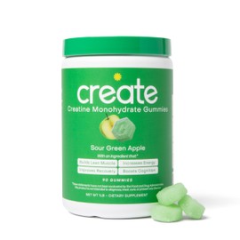 Creatine Monohydrate Gummies for Men & Women - Boost Focus, Strength, and Endurance, Anti-Melting Formula, Vegan, Gluten-Free, Non-GMO, 1.5 Gram Creatine per Gummy (Sour Green Apple, 90 ct)
