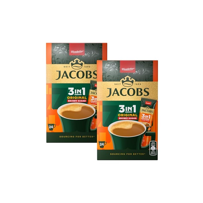 Jacobs 3in1 Instant Coffee Single Servings with Brown Sugar Fresh