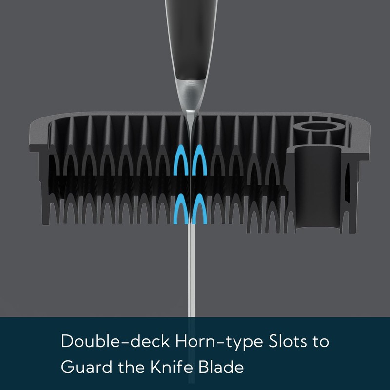 Deluxe Universal Knife Block with Slots for Scissors and Sharpening