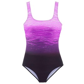 Bsubseach Athletic Bathing Suit Women's Tummy Control Sports Training Swimwear One Piece Swimsuits Purple M
