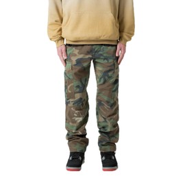 mnml Men's Double Knee Vintage Cargo Pants, Camo