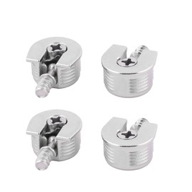 sourcingmap Metal Home Furniture Half-Round Shape Screw in Type Shelf Holder Pin 4 Pcs