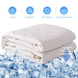 evoLive Elastane Diamind Quilted All Season Light Weight Single Reversible Cooling Quilted Throw (White, Throw 50“x60”)