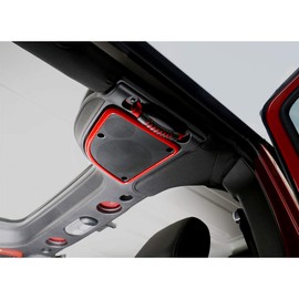 Car Roof Speaker Cover Frame Trim Interior Decoration Accessories for Jeep Wrangler JK JKU 2015-2018 (Red)