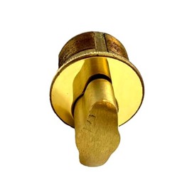 GMS M100T-3 Thumb-Turn (T-Turn) Mortise Cylinder- 1″, Polished Brass Finish