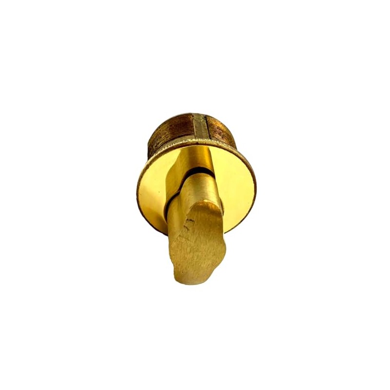 GMS M100T-3 Thumb-Turn (T-Turn) Mortise Cylinder- 1″, Polished Brass Finish