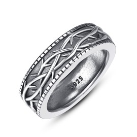 ADMETUS Crown of Thorns Ring Sterling Silver Jesus Thorn Rings for Men Jewelry Gifts Size 10.5