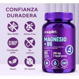 Citrato de Magnesio 200mg con Vitamina B6 – Vegano – 90 Cápsulas