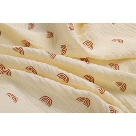 Muslin Bassinet Sheets 35" X 20" Compatiable with AMKE 3 in 1 Bassinets, MiClassic, Uiuwoo, Foalom, YADAQE, Milliard and TCBunny Bassinet, 100% Cotton Breathable and Soft 2 Pack, Natural and Rainbow