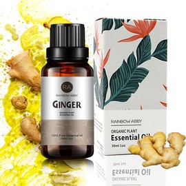 Ginger Essential Oil (30ML), 100% Pure Natural Organic Aromatherapy Ginger Oil for Diffuser, Massage, Skin Care, Yoga, Sleep
