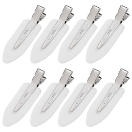 8Pcs No Bend No Crease Hair Clips - Styling Duck Bill Clips Alligator Hair Barrettes for Styling Sectioning, Small Gifts for Women Girl Salon Hairstyle Hairdressing Bangs Waves Makeup, White