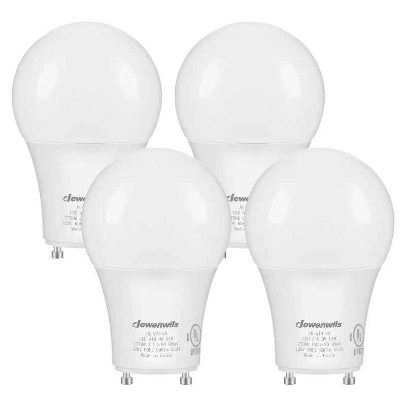 DEWENWILS 4 Pack GU24 LED Light Bulb, Dimmable 2 Prong