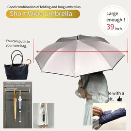 SUGITA Japan-made Short Wide Umbrella, Compact, UV proteciton, Lightweight, Plain and Hem piping, Bamboo Handle with Tassel 27130 (PINK)