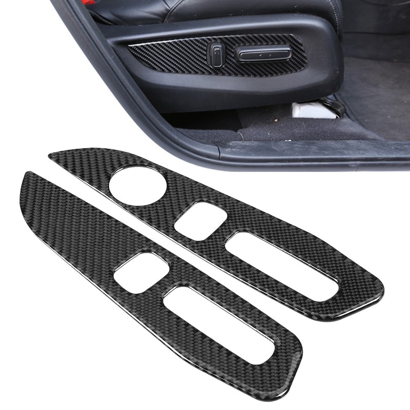 Seat Adjustment Button Panel Trim Soft Carbon Fiber Decoration Fit