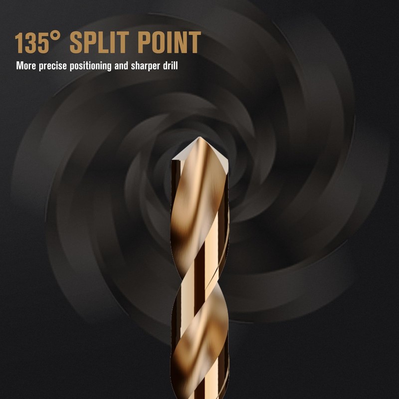MACXCOIP Cobalt Drill Bit Set, 100Pcs M35 High Speed Steel