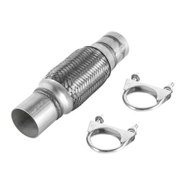 Laroal Auto-Abgasschlauch-Schalldämpfer und Stoßdämpferteile Edelstahl-Schalldämpfer mit U-Bolzenklemme Auspuffrohrreparatur