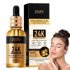Serum Hidratante 24k Cuidado Facial Anti Arrugas Juventud Acido Hialurónico Rutina de Cuidado de la Piel textura ligera Esencia Revitalizante Nutrición Profunda