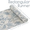 TOPICK Spring Table Runner Linen Farmhouse Table Cloth Blue Floral