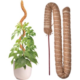 Poste de Musgo de Fibra de Coco, Tutor para Plantas Trepadoras, Natural Tutores para Plantas, Palma de Musgo de Fibra de Coco Flexible Y Reutilizable, para Enredaderas, Jardín, Patio