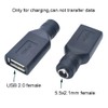 BYUTFA USB 2.0 A Female to DC 5.5x2.1mm Hollow Plug