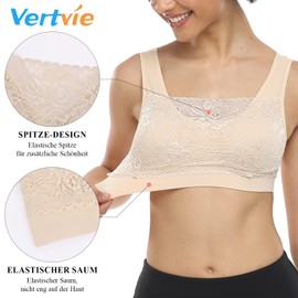 Vertvie Women’s Stretch Push-Up Bra, Padded, No Underwire, Sports Bra Set for Fitness Training, Yoga, Pack of 3