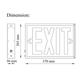 TANLUX New York Approved Emergency Exit Sign, Red Exit Sign with Steel Housing, Hardwired with Battery Backup, AC 120/277V, Single and Double Faces, UL Listed