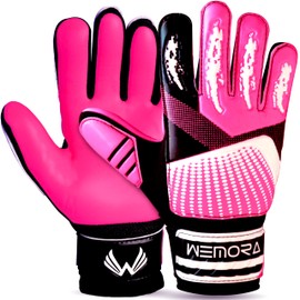 WEMORA Soccer Goalie Gloves for Kids Youth Junior Boys 4mm Anti Slip Strong Grips Palm Football Goalkeeper Gloves