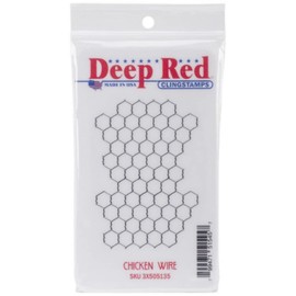 Deep Red Stamps Chicken Wire Background Rubber Cling Stamp 2 x 2.9 inches