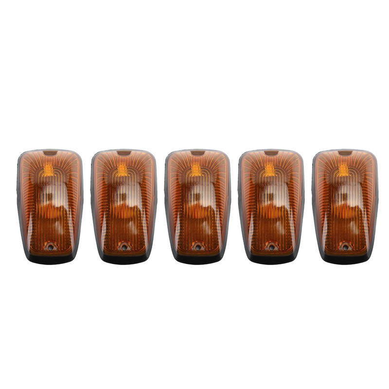 5Pcs Cab Marker Light Weatherproof Amber Teardrop Cab Top Running