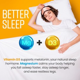 Magnesium Glycinate 6-in-1 Complex 2500mg | 120 Capsules, 485mg Elemental Magnesium Supplements | Malate, Taurate, Citrate High Strength Tablets + Zinc, Vitamin D3, B6 | Sleep & Tiredness | VitaBright