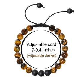 M MOOHAM Birthday Gifts for Men Bracelets - Tiger Eye Bracelet Men Beaded Bracelets for Men Gifts for Men Who Want Nothing Unique Gifts for Teen Boys