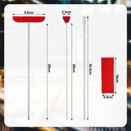 4pcs Grand Piano Soundboard Cleaning Tools, Big & Small Brush Head Cleaning Tool with Extension Rod and Soft Fiber Cloth Piano Cleaner and Polish Kit