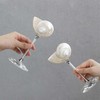 Set of 2 White Conch Shell Wine Glasses, Glass base,