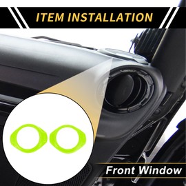 REPAIROCK 2 Pcs A Pillar Speaker Ring Cover Trim for Jeep Wrangler JK JKU 2 Door 4 Door 2015-2017 Window A Pillar Front Horn Speaker Cover ABS Light Green