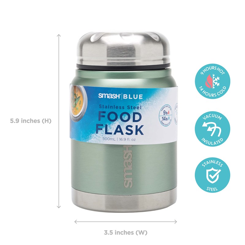 Smash Stainless Steel Insulated Food Jar, 17 oz Sage