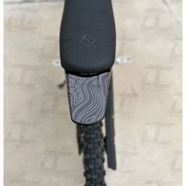 Decal Concepts Topographic Pattern Rear Fender Accent Decal Graphic Kit - Fits Sur-Ron Light Bee - X260 (Black Topographic Pattern)