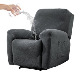 Eco-Ancheng Recliner Chair Covers Recliner Cover Recliner Slipcovers 4-Piece Lazy Boy Recliner Chair Covers Non Slip Reclining Slipcovers with Storage Pockets Chair Covers for Living Room