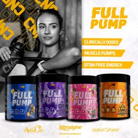CNP Professional Full Pump, Strong Stim Free Energy and Muscle Pumps Pre-Workout, 20/40 Servings, 300g, 4 Flavours Available (Grape Kola Kraken)