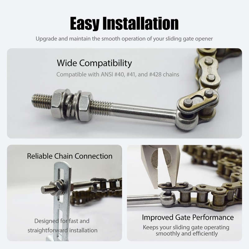 Automatic Gate Opener Tie Rod Chain Connection Hardware,Sliding Gate Roller
